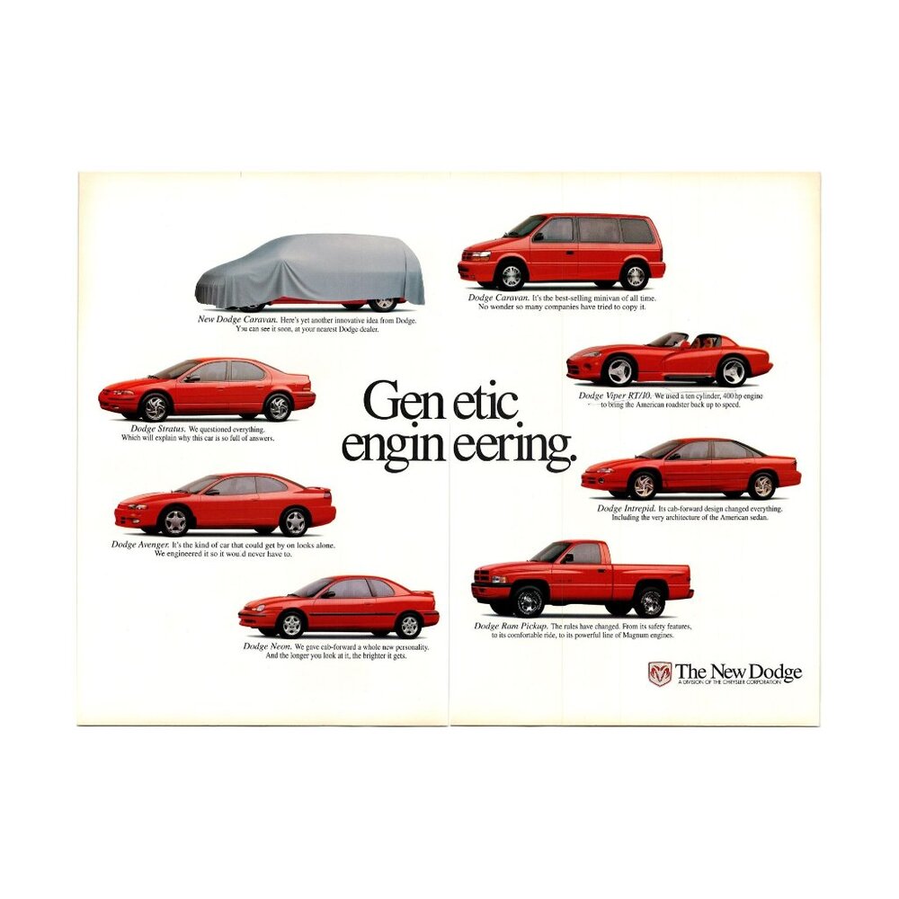 1995 Chrysler Dodge Genetic Engineering 2 Full Page Print Ad Original u